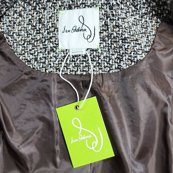 Sam Edelman Womens Tweed Coat With Gold Button Accents - X-Large - Picture 9 of 15